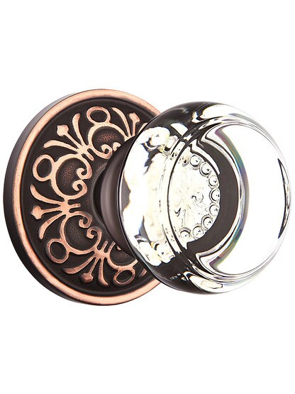 Lancaster Door Set With Georgetown Crystal Knobs in Oil Rubbed Bronze.